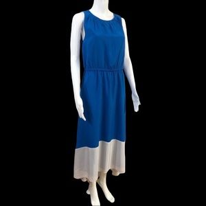 LOFT Hi Low Vintage Color block Maxi Dress